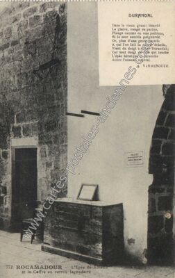 Carte postale ancienne L'Épée de Rolana et le Coffre au verrou légendaire — Rocamadour (Lot)