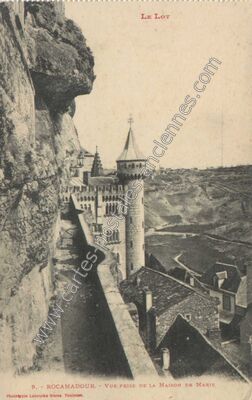 Carte postale ancienne Vue prise de la Maison de Marie — Rocamadour (Lot)