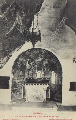 Carte postale ancienne CHAPELLE ST-MICHEL — Rocamadour (Lot)
