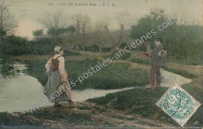 Carte postale ancienne On ne Passe Pas — Non Localisée (Lot)