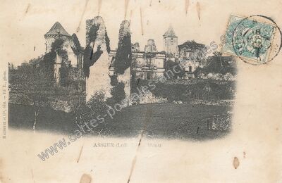Carte postale ancienne Château — Assier (Lot)