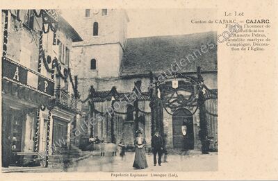 Carte postale ancienne Fête en l'honneur de la béatification d'Annette Pelras, carmélite martyre de Compiègne — Cajarc (Lot)