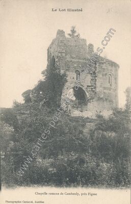 Carte postale ancienne Chapelle romane de Cambouly — Le Bouyssou (Lot)