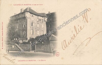 Carte postale ancienne La Mairie — Lacapelle-Marival (Lot)