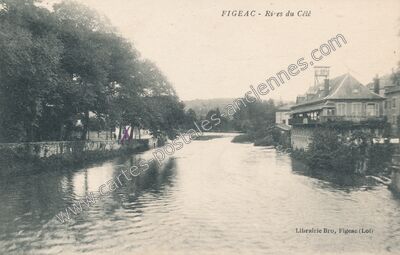 Carte postale ancienne Rives du Célé — Figeac (Lot)