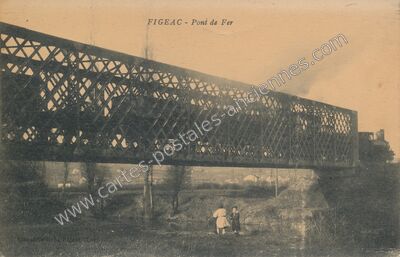 Carte postale ancienne Pont de Fer — Figeac (Lot)