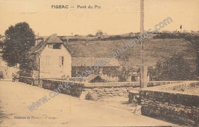 Carte postale ancienne Pont du Pin — Figeac (Lot)