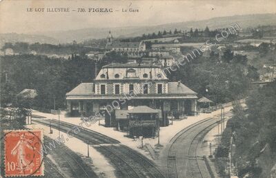 Carte postale ancienne La Gare — Figeac (Lot)