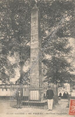 Carte postale ancienne Monument Champollion — Figeac (Lot)