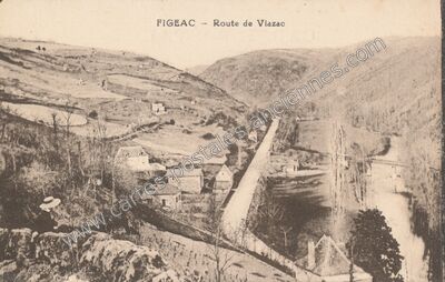 Carte postale ancienne Route de Viazac — Figeac (Lot)