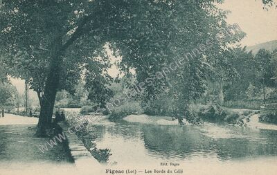 Carte postale ancienne Les Bords du Célé — Figeac (Lot)