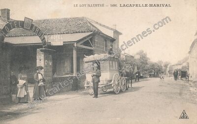 Carte postale ancienne Hôtel Brunet — Lacapelle-Marival (Lot)