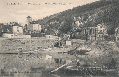 Carte postale ancienne Passage du Bac — Larnagol (Lot)