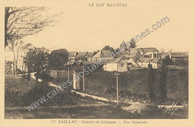 Carte postale ancienne Limogne — Saillac (Lot)