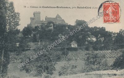 Carte postale ancienne Chateau de Castelnau — Prudhomat (Lot)