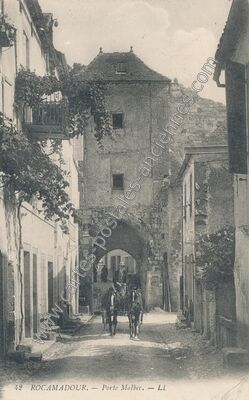 Carte postale ancienne Porte Malbec — Rocamadour (Lot)