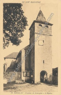 Carte postale ancienne L'Eglise — Saillac (Lot)