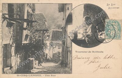 Carte postale ancienne Une Rue — Saint-Cirq-Lapopie (Lot)