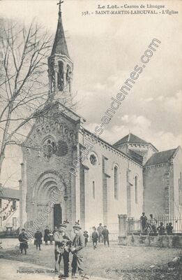 Carte postale ancienne L'Église — Saint-Martin-Labouval (Lot)