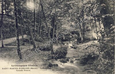 Carte postale ancienne La Champagne Illustrée - LeSourdon - Grande Source — Saint-Martin-d'Ablois (Marne)