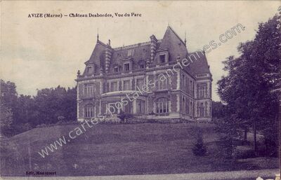 Carte postale ancienne Château Desbordes, Vue du Parc — Avize (Marne)