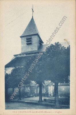 Carte postale ancienne L'église — Châtillon-sur-Marne (Marne)