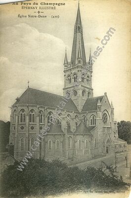 Carte postale ancienne Église Notre-Dame — Épernay (Marne)