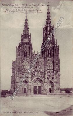 Carte postale ancienne Grand Portail. Monument historique — L'Épine (Marne)