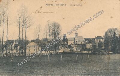 Carte postale ancienne Vue générale — Mareuil-en-Brie (Marne)
