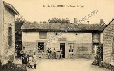Carte postale ancienne Le Bureau de Tabac — Saint-Hilaire-au-Temple (Marne)