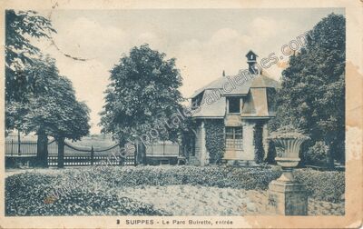 Carte postale ancienne Le Parc Buirette, entrée — Suippes (Marne)