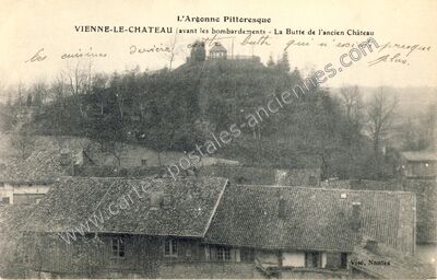 Carte postale ancienne La Butte de l'ancien Château — Vienne-le-Château (Marne)