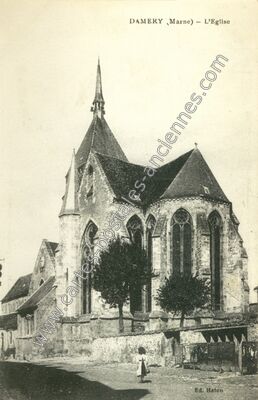 Carte postale ancienne L'Eglise — Damery (Marne)