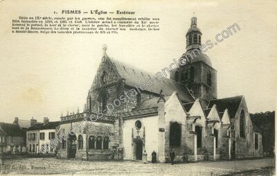 Carte postale ancienne L'Église — Extérieur — Fismes (Marne)