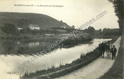 Carte postale ancienne La Bouteille de Champagne — Mareuil-sur-Ay (Marne)