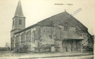 Carte postale ancienne L'Église — Possesse (Marne)