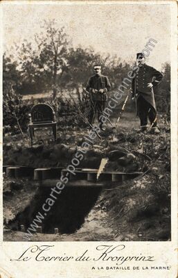Carte postale ancienne Le Terrier du Kronprinz — Baye (Marne)