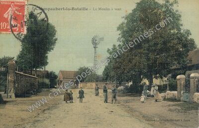 Carte postale ancienne Le Moulin à vent — Champaubert (Marne)