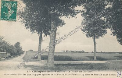 Carte postale ancienne Le Champ des Cosaques — Champaubert (Marne)