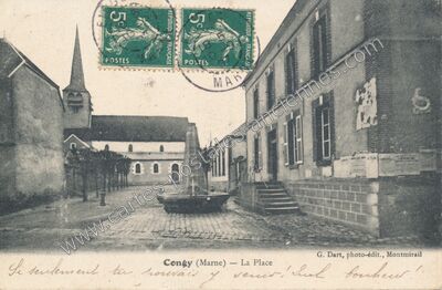 Carte postale ancienne La Place — Congy (Marne)