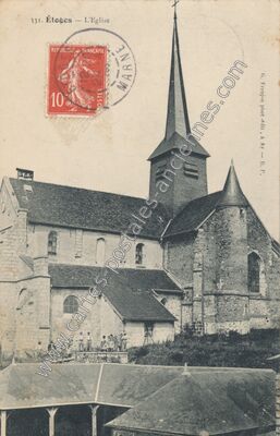 Carte postale ancienne L'Eglise — Étoges (Marne)