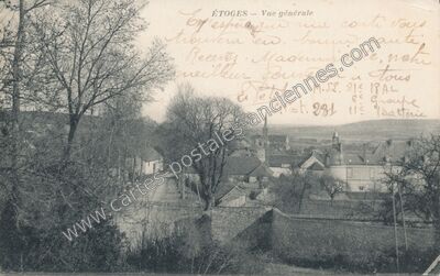 Carte postale ancienne Vue générale — Étoges (Marne)