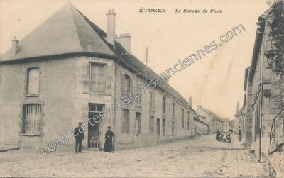 Carte postale ancienne Le Bureau de Poste — Étoges (Marne)