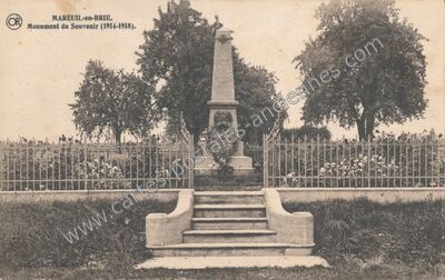 Carte postale ancienne Monument du Souvenir (1914-1918) — Mareuil-en-Brie (Marne)