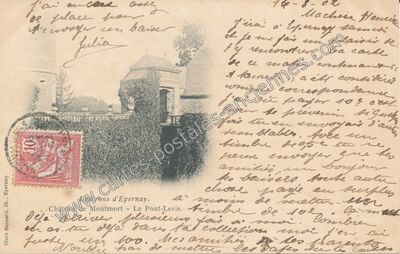 Carte postale ancienne Chateau de Montmort — Montmort-Lucy (Marne)