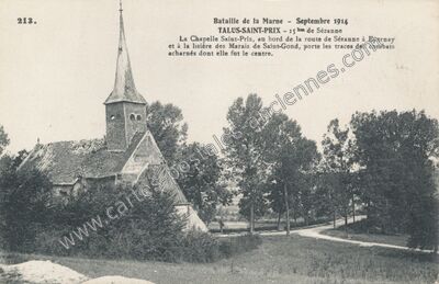 Carte postale ancienne La Chapelle Saint-Prix, au bord de la route de Sézanne à Epernay et à la lisière des… — Talus-Saint-Prix (Marne)