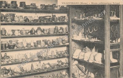 Carte postale ancienne Musée préhistorique Roland — Villevenard (Marne)