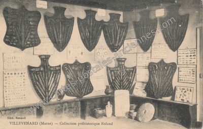 Carte postale ancienne Collection préhistorique Roland — Villevenard (Marne)