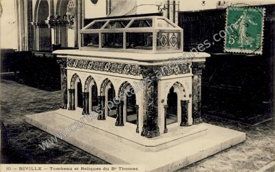 Carte postale ancienne Tombeau et Reliques du B' Thomas — Biville (Manche)