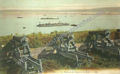 Carte postale ancienne La Batterie de Salut et la Rade — Cherbourg (Manche)
